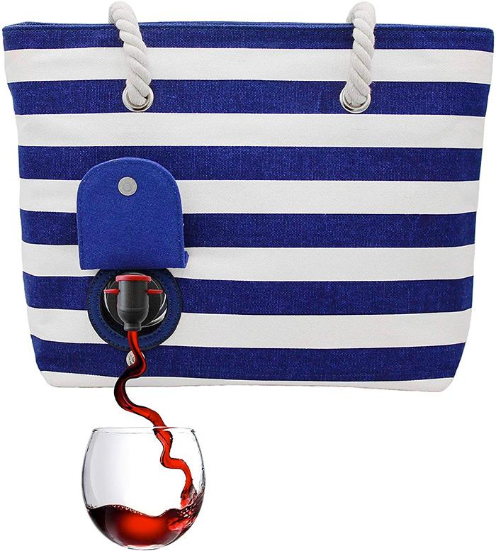 Beach Wine Tote Bag